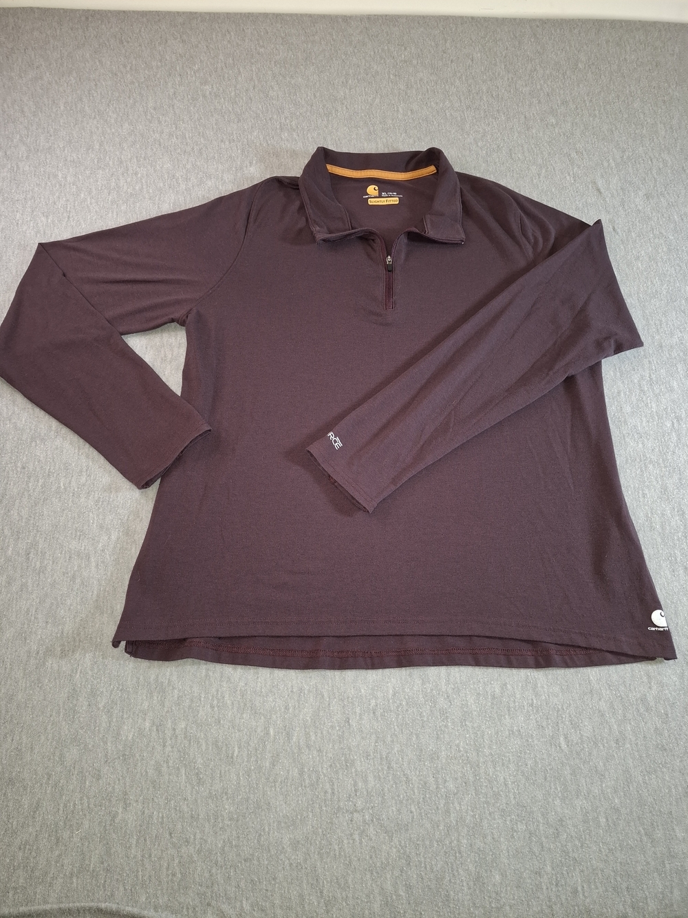 Carhartt Women Size XL Long-Sleeve Quarter-Zip Shirt - Plum
